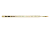 Vater Color Wrap 5A Gold Sparkle baguettes de tambours, hickory, embout en bois