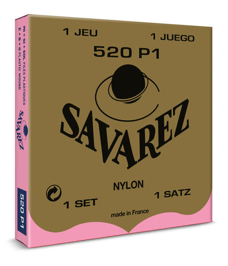 Savarez 511R corde E1 gainée de plastique pour guitare classique, 520P1