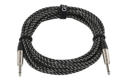 GEWA Pro Line câble d’instrument 6 m, tweed noir et blanc, jack droit