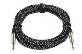 GEWA Pro Line câble d’instrument 6 m, tweed noir et blanc, jack droit