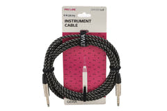 GEWA Pro Line câble d’instrument 6 m, tweed noir et blanc, jack droit
