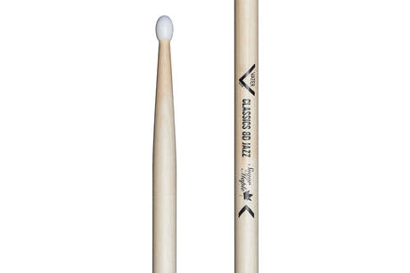 Baguettes de baterie Vater Sugar Maple Classics 8D Jazz, embout en nylon