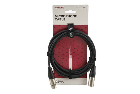 GEWA Pro Line câble de microphone 3 m, XLR femelle vers XLR mâle