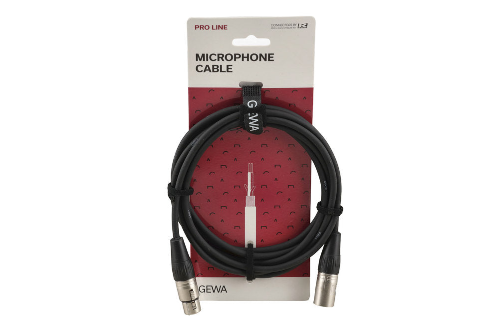 GEWA Pro Line câble de microphone 3 m, XLR femelle vers XLR mâle