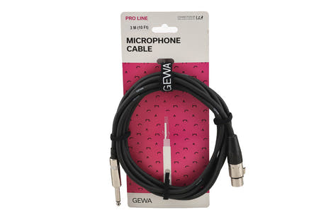 GEWA Pro Line câble microphone 3 m, XLR femelle vers jack mono