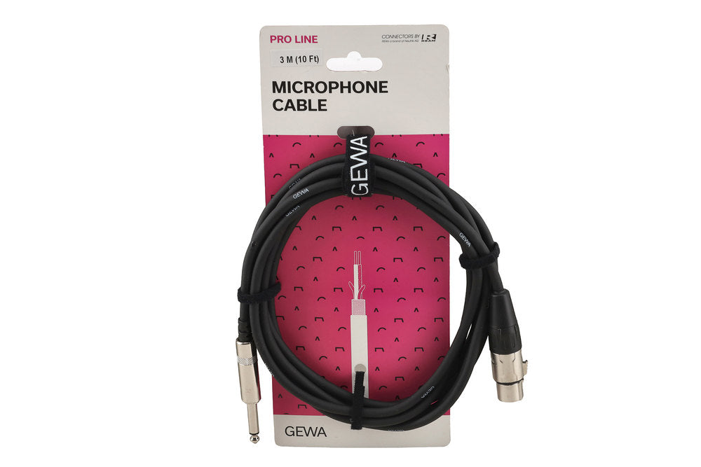 GEWA Pro Line câble microphone 3 m, XLR femelle vers jack mono