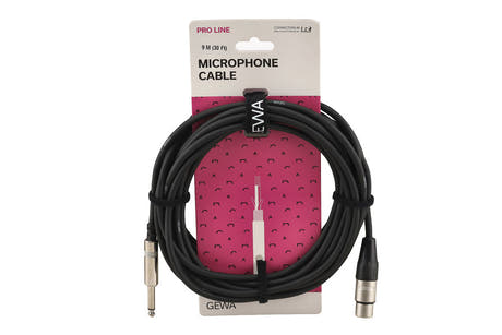 GEWA Pro Line câble de microphone 9 m, XLR femelle vers jack mono
