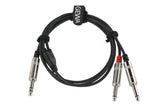 GEWA Pro Line câble insert 1,5 m, jack stéréo vers 2 jacks mono