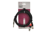 Câble d’insert GEWA Pro Line 3 m, jack stéréo vers XLR mâle et XLR femelle