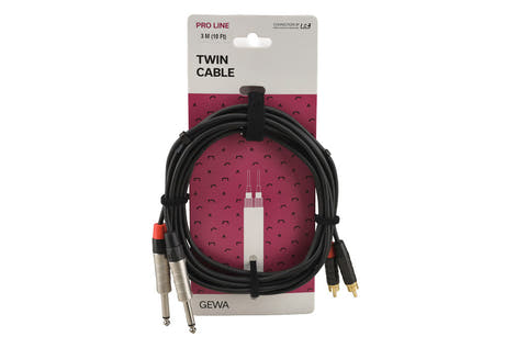 GEWA Pro Line câble double 3 m, 2 x jack vers 2 x cinch
