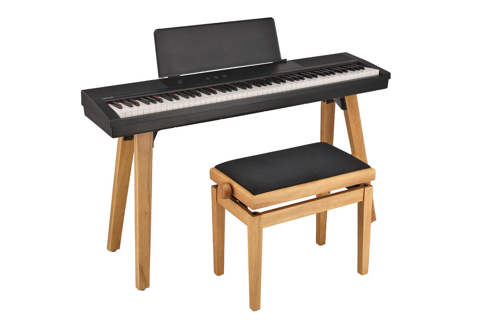 GEWA support pour Portable Piano PP-2 et PP-3, pieds en bois noir mat