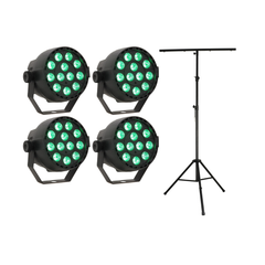 LED Spot Multicolor avec télécommande (12x3W) & Perfex Trépied Lumière