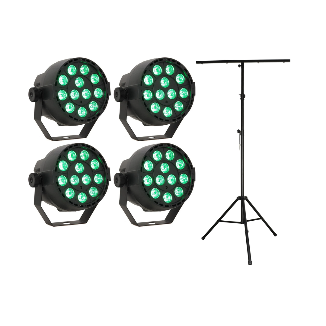 LED Spot Multicolor avec télécommande (12x3W) & Perfex Trépied Lumière