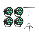 LED Spot Multicolor avec télécommande (12x3W) & Perfex Trépied Lumière