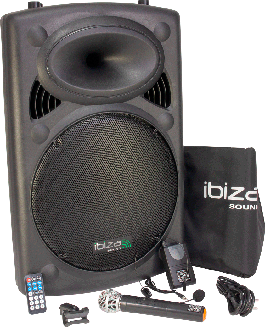 Ibiza Enceinte portable avec 15" Basso (Noir, 800W)
