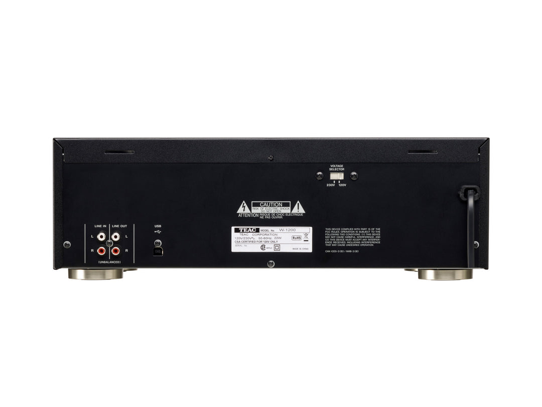 TEAC W-1200 Lecteur de cassette double (Noir)