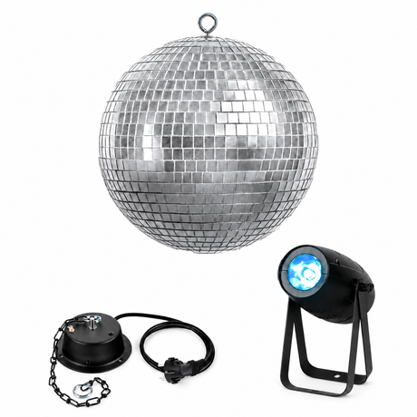 Ensemble boule disco 30 cm.