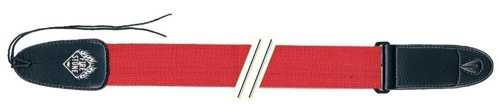 Courroie de guitare Fire & Stone Nylon Edition, tissée, rouge, extrémités de 5 mm