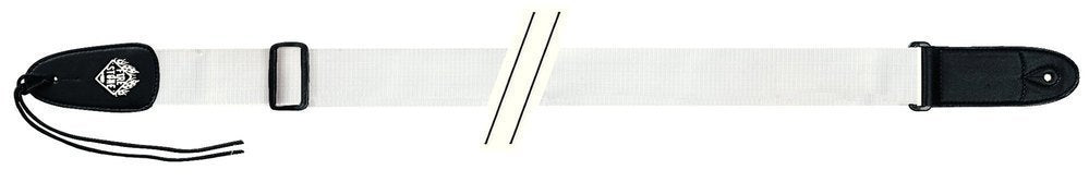 Courroie de guitare Fire & Stone Nylon Edition, blanche, extrémités de 3 mm