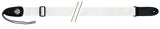 Courroie de guitare Fire & Stone Nylon Edition, blanche, extrémités de 3 mm