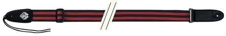 Sangle de guitare Fire & Stone Cotton-Edition en coton, noire/rouge
