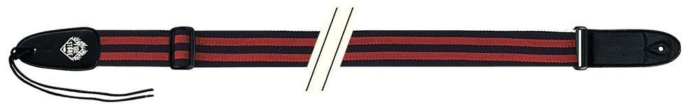 Sangle de guitare Fire & Stone Cotton-Edition en coton, noire/rouge