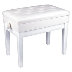 Banquette de piano – rangement et hauteur réglable (blanche)