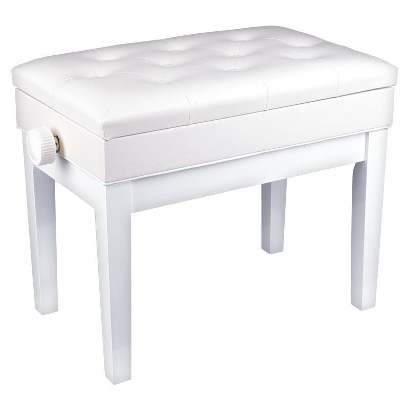 Banquette de piano – rangement et hauteur réglable (blanche)