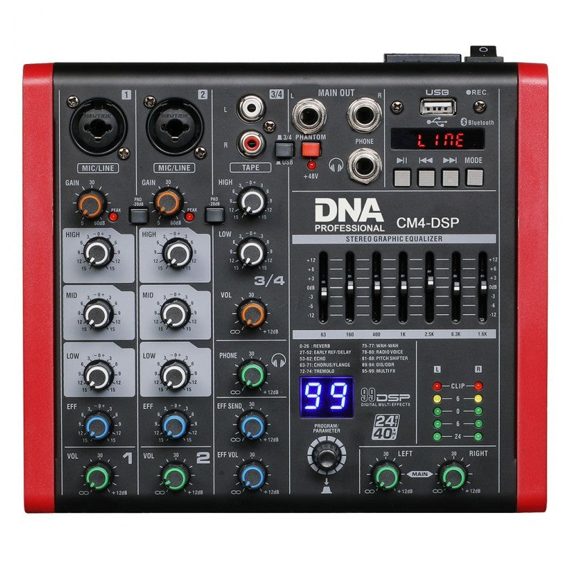 DNA CM4-DSP lydmixer USB MP3 Bluetooth Phantom