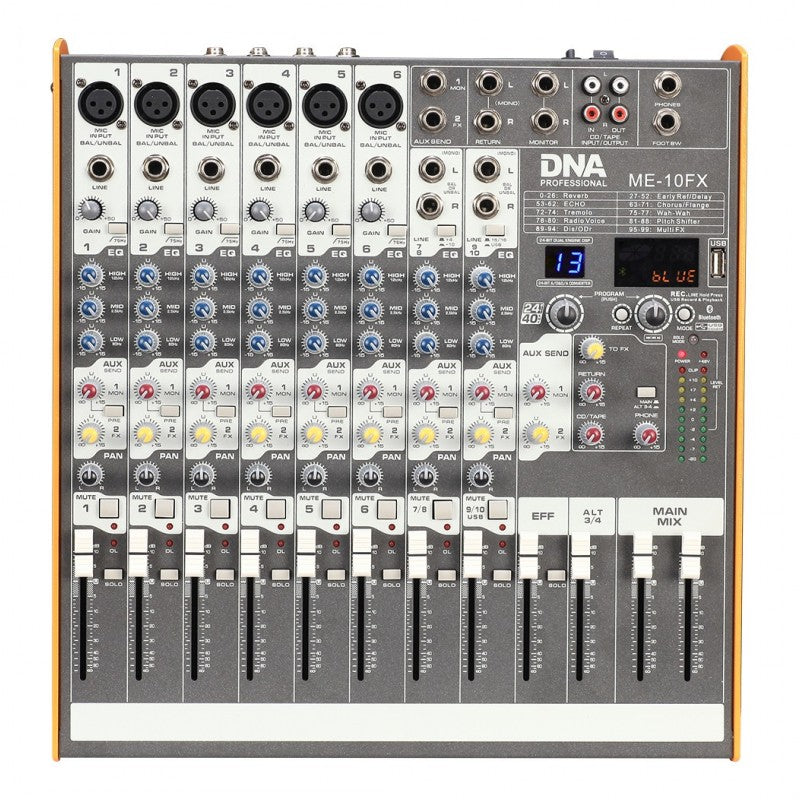 DNA ME-10FX mixeur audio - 10 canaux USB Bluetooth