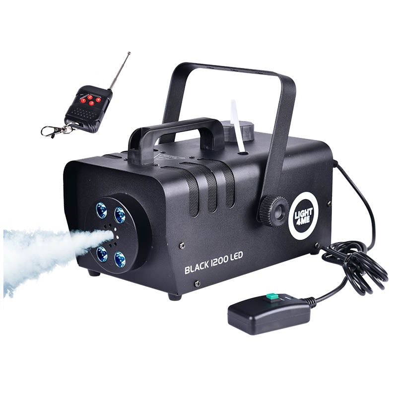 Light4Me Black 1200 LED Machine à brouillard bundle