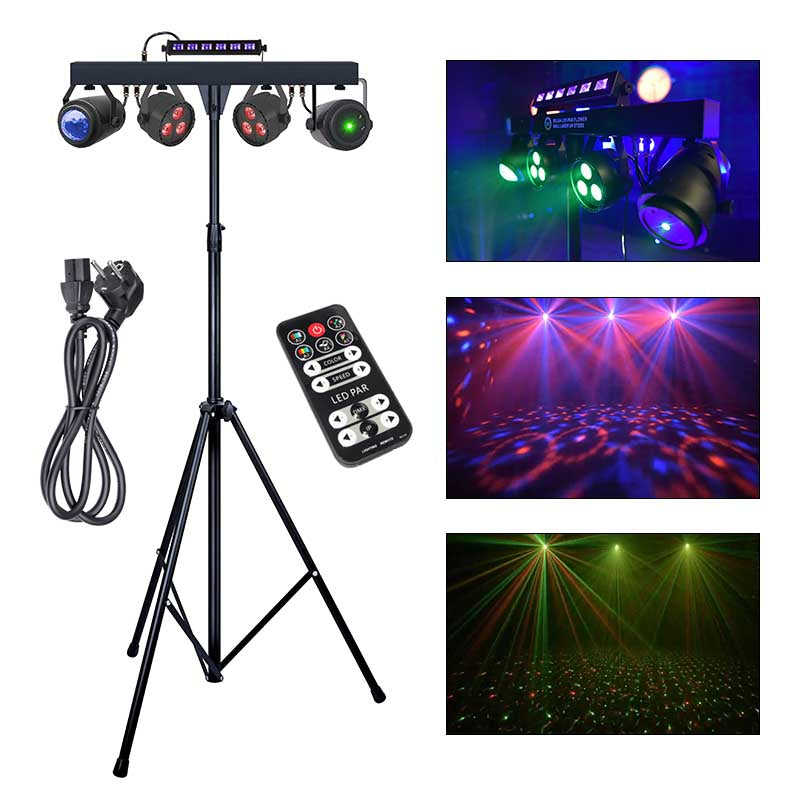 LIGHT4ME T-BAR LED PAR BLOMSTERKUGLE LASER UV STROBE éclairage de discothèque multieffet