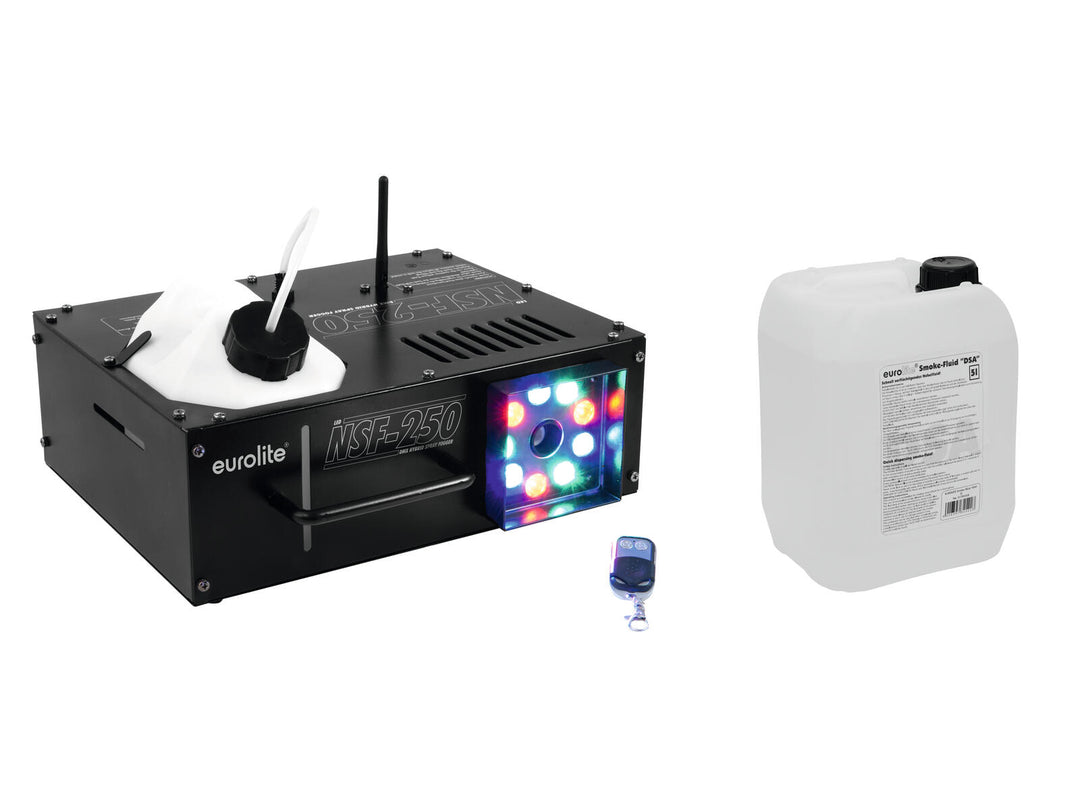EUROLITE Set NSF-250 + Liquide à fumée -DSA- 5l