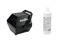 EUROLITE Set B-90 Machine à bulles noire + Liquide à bulles 1l