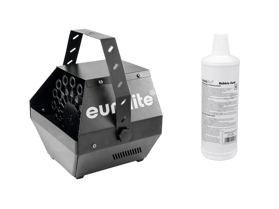 EUROLITE set B-100 Machine à bulles Black DMX + liquide à bulles 1l