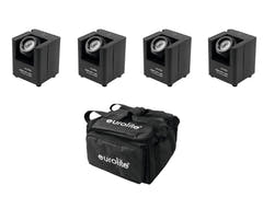 EUROLITE Set 4x AKKU UP-1 + SB-4 Sac souple