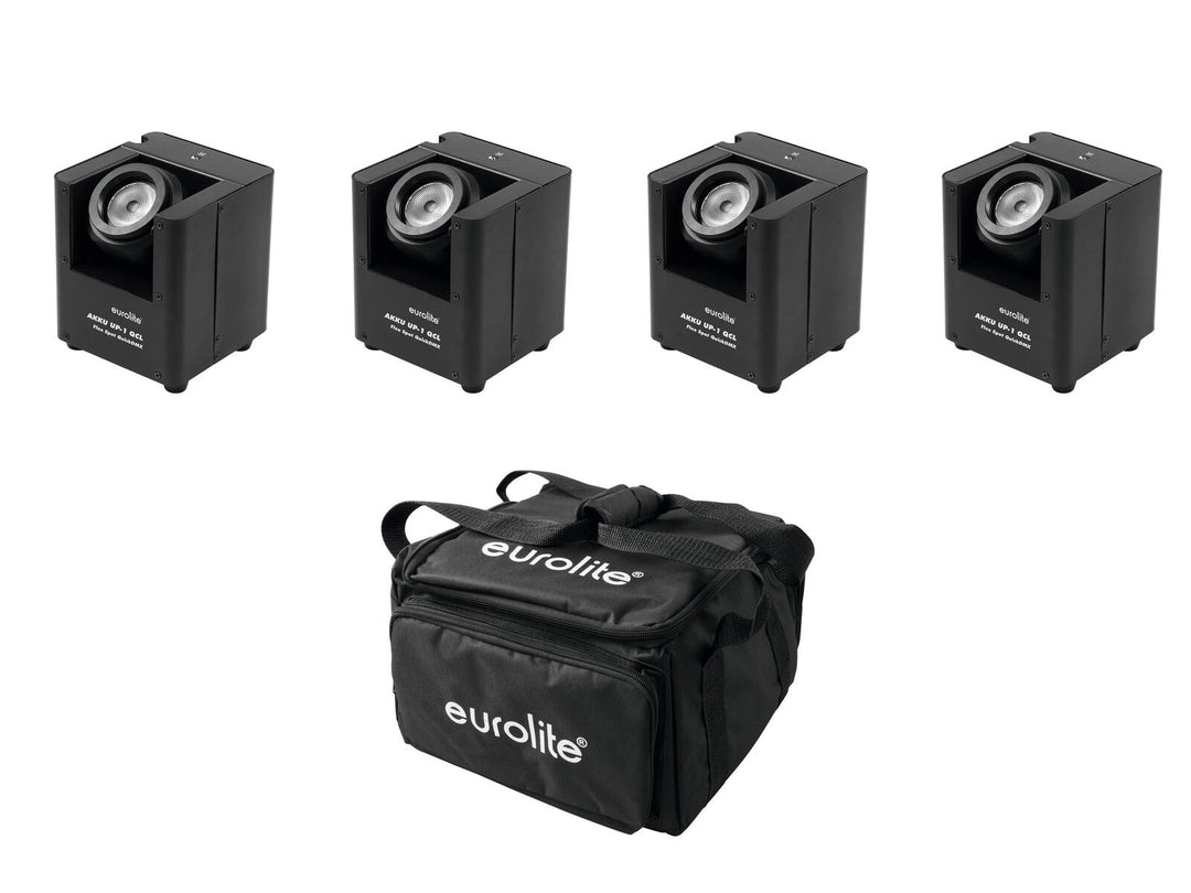 EUROLITE Set 4x AKKU UP-1 + SB-4 Sac souple