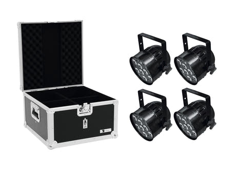 EUROLITE Ensemble 4x LED PAR-56 QCL Court bk + Étui EPS