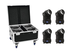 EUROLITE Set 4x LED TMH-X1 Tâtes Mobiles Beam + Pack