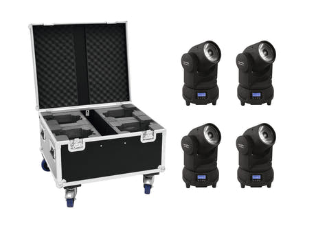EUROLITE Set 4x LED TMH-X1 Tâtes Mobiles Beam + Pack