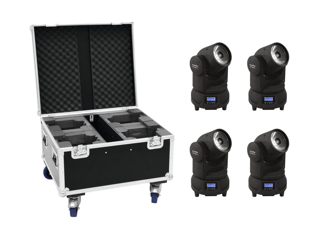 EUROLITE Set 4x LED TMH-X1 Tâtes Mobiles Beam + Pack