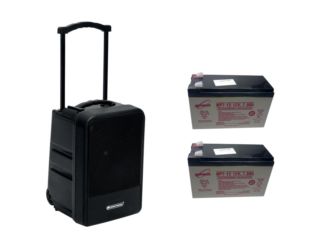OMNITRONIC set MOM-10BT4 système PA sans fil modulaire + 2x batterie