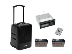 OMNITRONIC Set MOM-10BT4 système PA sans fil modulaire + lecteur CD avec USB&SD + 2x Battery
