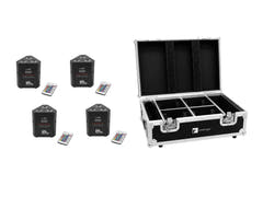 EUROLITE Set 4x AKKU TL-3 TCL QuickDMX + Case avec fonction de recharge