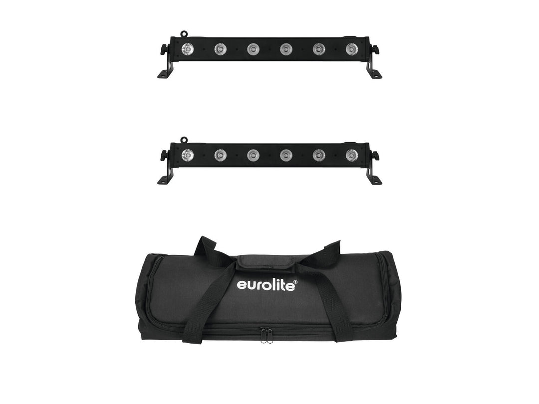 EUROLITE Set 2x LED BAR-6 QCL RGBA + Sac souple