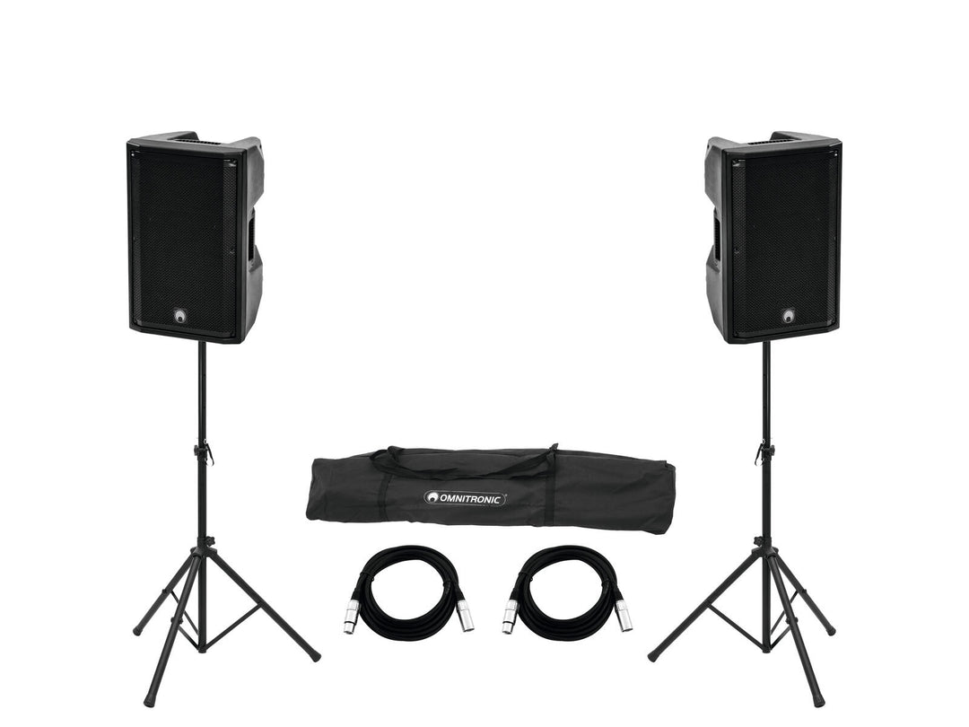 OMNITRONIC Set 2x XKB-212A + Support d'enceinte MOVE MK2
