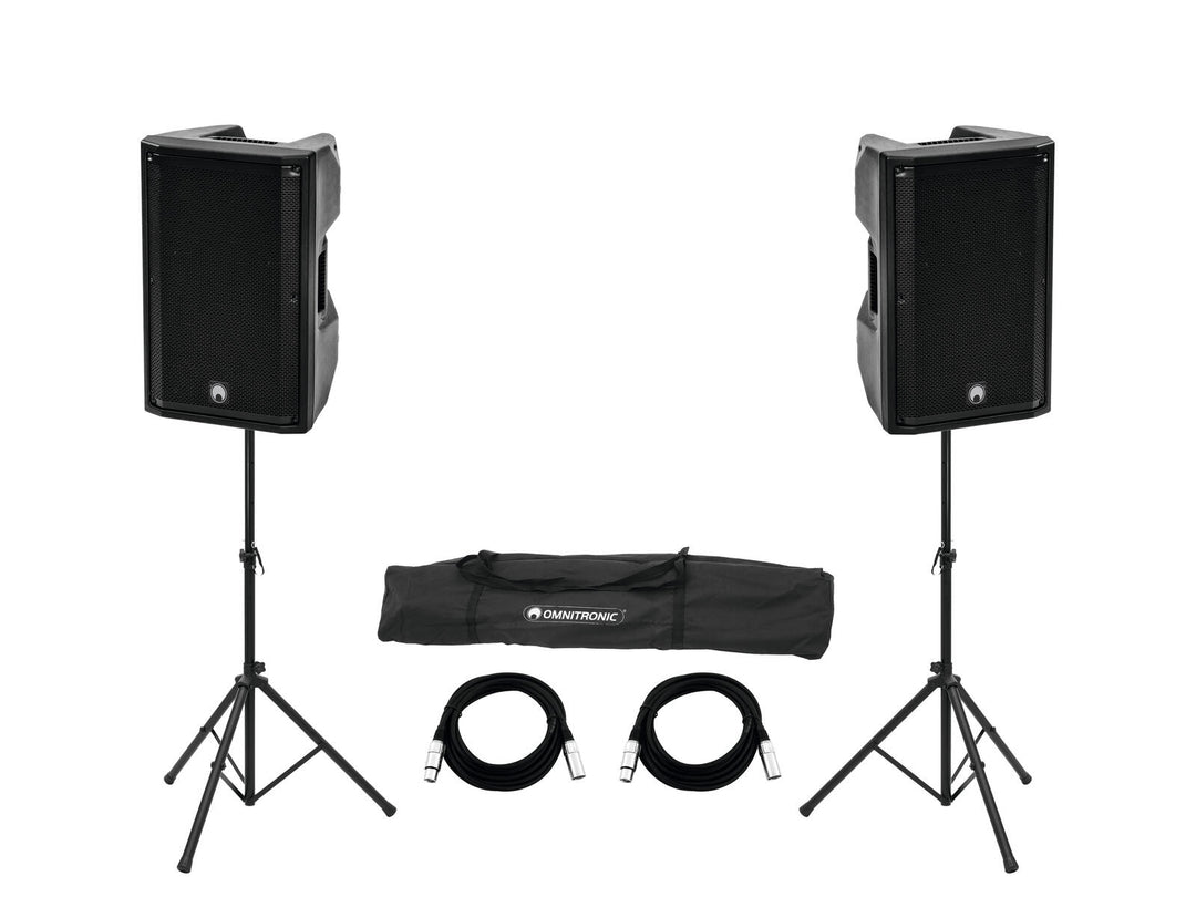 OMNITRONIC Set 2x XKB-215A + pied d’enceinte MOVE MK2