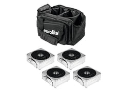 EUROLITE Set 4x AKKU IP Flat Light 1 chrome + Sac souple