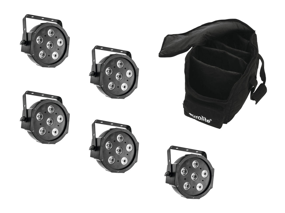 EUROLITE Set de 5x LED SLS-6 TCL Spot + Soft bag