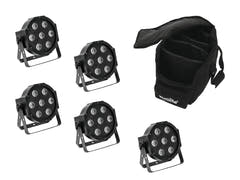 EUROLITE Ensemble 5x LED SLS-7 HCL Spot + Soft bag